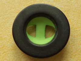 Knöpfe schwarz hellgrün 16mm (2921k)