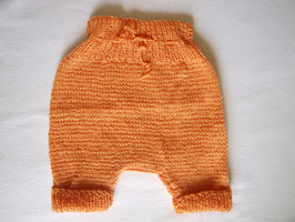 kurze Babyhose gestrickt Merino Wolle orange Gr. 62/68