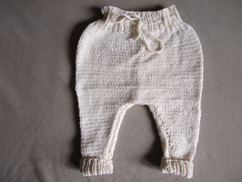 Babyhose gestrickt Baumwolle Merino Gr. 50/56 naturweiß