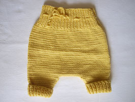 kurze Babyhose gestrickt Merino Wolle gelb Gr. 62/68