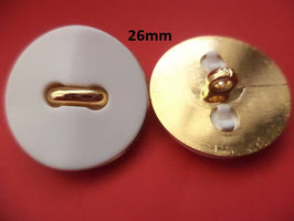 Knöpfe 26mm weiß golden (941k)