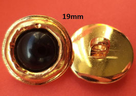 Knöpfe schwarz golden 19mm (4371k)