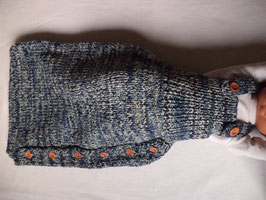 Babyschlafsack gestrickt blau meliert 75cm
