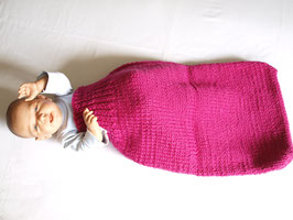 gestrickter Strampelsack 60cm pink Wolle