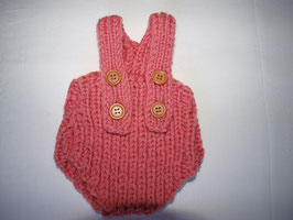 kurze Babyhose Romper Wolle gestrickt rosa Gr. 50/56