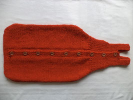 Babyschlafsack gestrickt orange 75cm Knöpfe