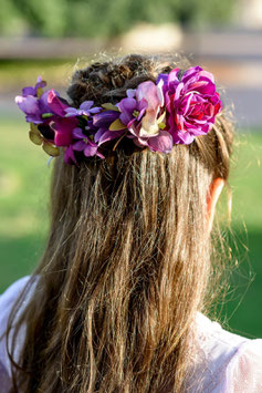 Corona / tocado flores moradas