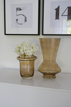 Vase "Glow glass", Glas sand braun, Ø  12 cm, Höhe 17 cm