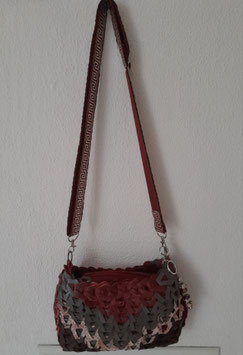 Endless- bag Muster Grau-Rot-Braun