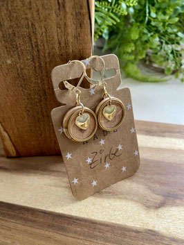 Zirbenholz Ohrringe „Zena“ gold