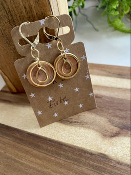 Zirbenholz Ohrringe „Zira“ gold
