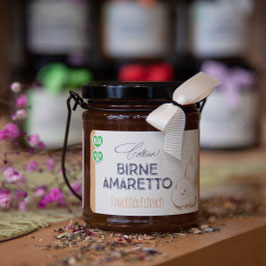 Birne Amaretto im Henkelglas