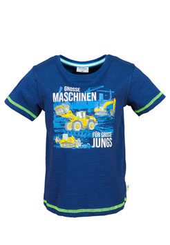 Shirt - "Große Maschinen für große Jungs" - marineblau - Biobaumwolle - JUNGS