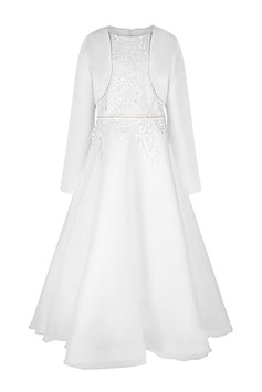 Erstkommunionkleid - Setangebot - Pailletten mit Spitzenmuster - Gr 152 - Kommunionkleid