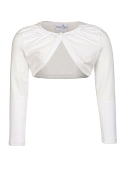 Bolero - ivory - Baumwolle - lässiger Schnitt - Festtagsmode