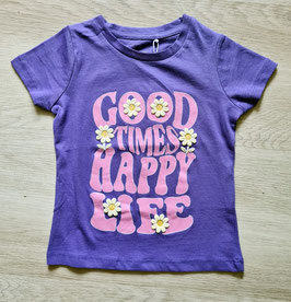 Shirt - Good Times Happy Life - purple Corallites - NAME IT MINI MÄDCHEN