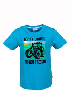 Shirt - Traktor - Junge - pacific blue - Echte Jungs Fahren Traktor - Biobaumwolle - Jungs
