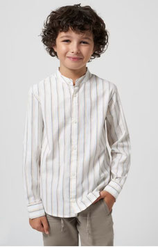 Hemd - Langarm Hemd - gestreift Better Cotton - Teenager Jungen - Krempelarm - ocre - Lässiges sportliches Hemd- MJ