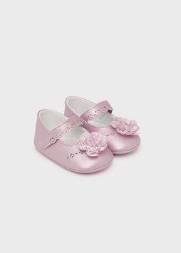 Schuhe - Spangenschuhe - Blume - Lochmuster - Neugeborene - mouve - Taufschuhe - Festtagsschuhe