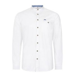 Hemd - Tracht - weiß - blau - Maokragen - langarm - Stretch -Herrentrachtenhemd - Hemd 43 - Herrentracht
