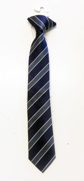Kinderkrawatte - fertig gebunden - marine - china blue - gestreift -Gr M / L - Festtagsmode