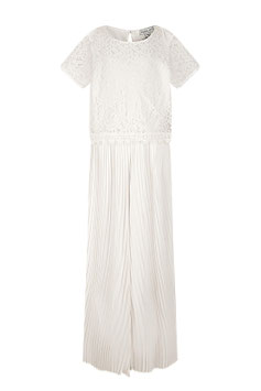 Erstkommunion - Jumpsuit - Plissee - Spitze - Gr 122 - Festtaggsmode