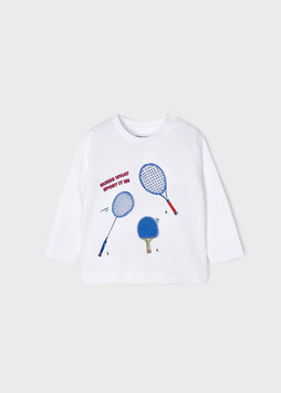 Shirt - langarm - Shirt - Baby Jungen - ivory - Tennisschläger - Gr 68 - MJ