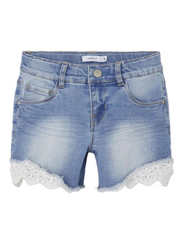 Hose - kurz - Spitze - Jeansshort - kurz - NAME IT KIDS MÄDCHEN
