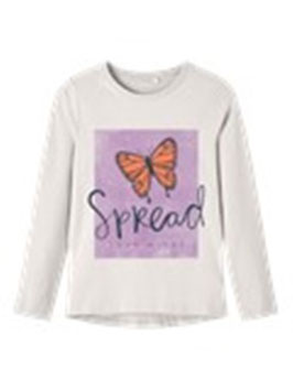 Shirt - Aktion - Schmetterling - White Alyssum - violet tulle - NAME IT KIDS MÄDCHEN
