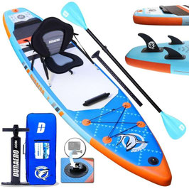 Board Stand up Paddle Board Aufblasbare SUP Board Set, 330x76x15cm, bis 150kg - aqua - orange - schwarz - weiß