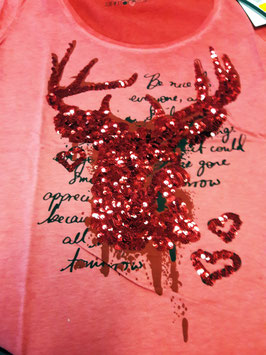 Shirt - Tracht - Hangowear Trachten T-Shirt Hirsch - rot - Tracht