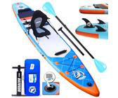 Board Stand up Paddle Board Aufblasbare SUP Board Set, 330x76x15cm, bis 150kg - aqua - orange - schwarz
