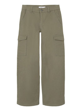Hose - Wide Fit Cargohose - deep lichen Green - NAME IT KIDS MÄDCHEN