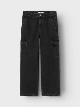 Hose - wide fit - Cargojeans - black - NAME IT KIDS MÄDCHEN