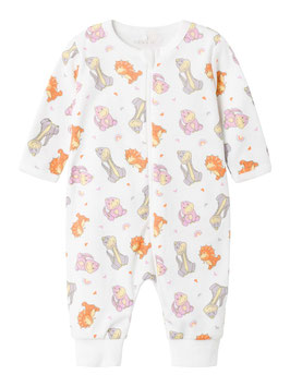Schlafanzug - DINOSAURIE - BRIGHT WHITE - orange - lila - ohne Fuß - NAME IT BABY MÄDCHEN