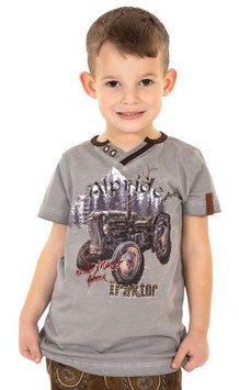 Tracht - Shirt - Trachtenshirt für Kinder - vintage grau Optik  - Traktormotiv - Kindertracht