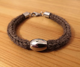 Armband aus Alpakawolle - dunkelbraun - Nr. 1