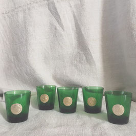 5 VERRES VERTS À MÉDAILLON