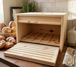 Klassische Zirbenbrotdose "Family Large" mit Schneidebrett