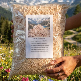 10 Liter Zirbenflocken, Zirbenspäne gesiebt, Zirbenspäne für Kissen und Dekoration