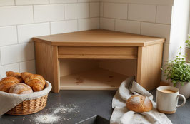 Zirbenbrotdose "Corner" Korpus Eiche, Innen Zirbenholz, Lamellen aus Eiche oder Zirbenholz