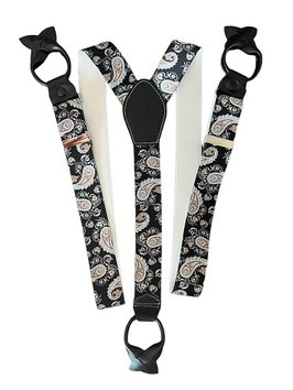 Bretelle nero motivo pasley - BN51N