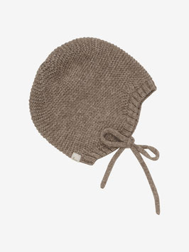 Gr. 74/80 Merino Wollmütze Brown Melange