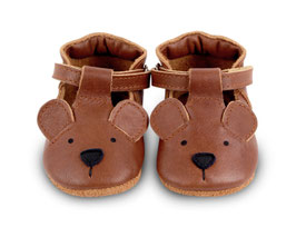 Gr. 21/22 Baby Lederkrabbelschuhe Bär