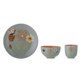 Kindergeschirr mit Blumen Schmetterlinge