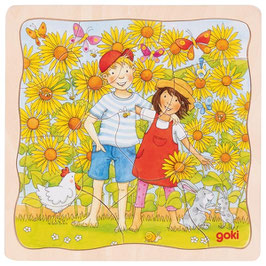 Geschichten Holzpuzzle Sonnenblumen