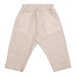 Gr. 122 Kinder Leinenhose Camel Stripe