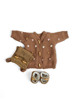 Puppenkleider Strickjacke Schuhe Rucksack