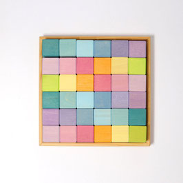 Mosaikwürfel aus Holz Pastell