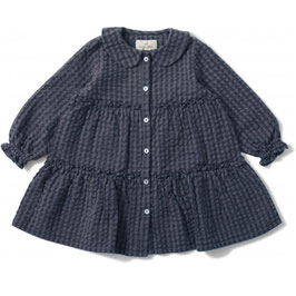 Kinder Langarmkleid Blue Fog Check